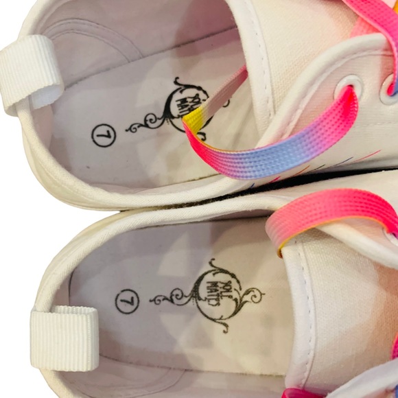 Rainbow Neon Lace Up Sneakers NEW - Picture 9 of 9